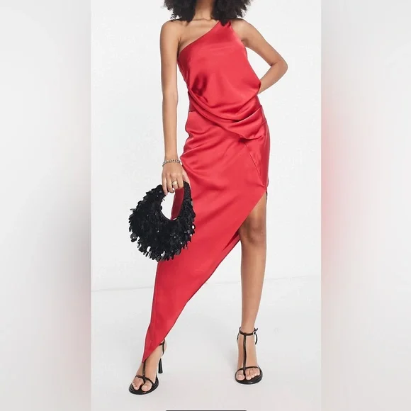 Satin Asos Petite Midi Dress Satin Asos Midi Dress Petite ASOS